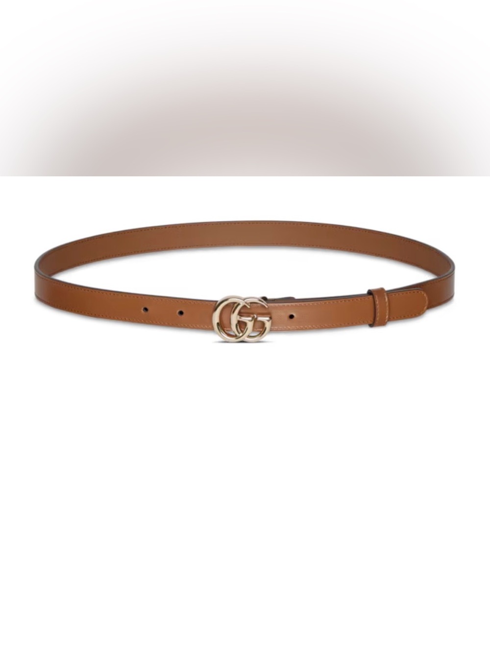 GG Buckle Tan Leather Women's Belt